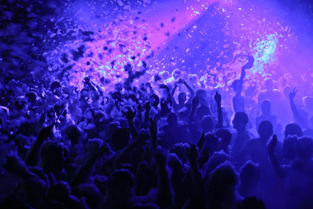 Foam party in the nightclub